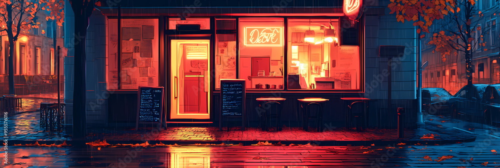 Lofi Bar Vibes – Relaxing Anime Scene with Rainy Autumn Atmosphere Lofi Bar Vibes – Relaxing Anime Scene with Rainy Autumn Atmosphere