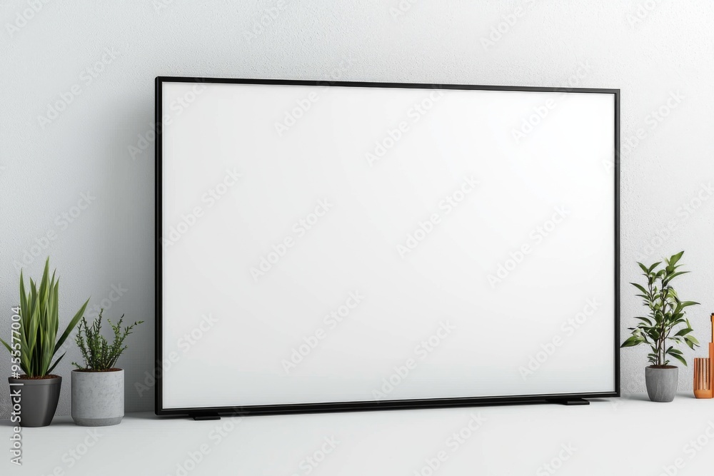 TV screen mockup on isolated background created with Generative AI TV screen mockup on isolated background created with Generative AI
