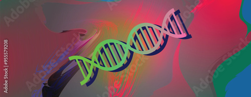 DNA, illustration, vector  shapes Double helix structure. Genetic engineering concept.