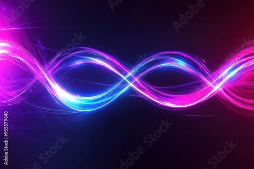 Wallpaper Mural Colorful abstract light trails create an infinite loop design against a dark background Torontodigital.ca