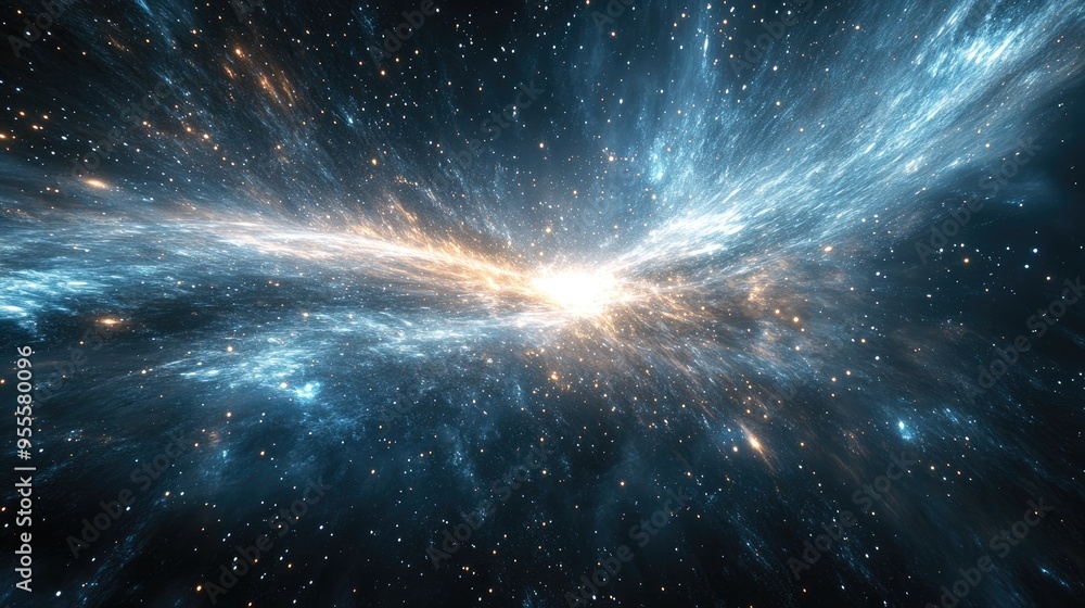 A view of the cosmos distorted by the effect of hyperspace travel, creating a sense of depth and speed. Clear space for messages. A view of the cosmos distorted by the effect of hyperspace travel, creating a sense of depth and speed. Clear space for messages.