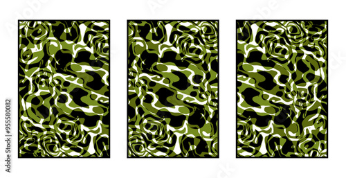 Set of 3 Abstract pattern. Illustration for printing on wall decorations. For use in graphics.