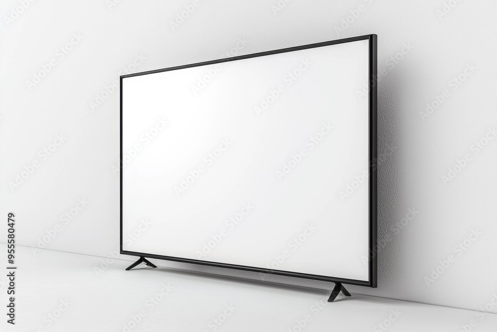 TV screen mockup on isolated background created with Generative AI TV screen mockup on isolated background created with Generative AI