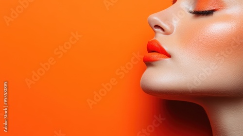 An engaging close-up image contrasting a subject with an orange background, emphasizing artistic composition and bold aesthetics. Ideal for modern design or creative projects.