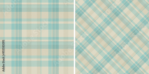 Plaid fabric vector of textile tartan background with a texture check pattern seamless. Set in vintage colors for stylish poncho outfits.