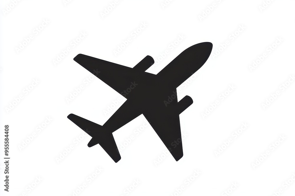 Silhouette of an aircraft flying against a plain background during daytime with clear skies above Silhouette of an aircraft flying against a plain background during daytime with clear skies above