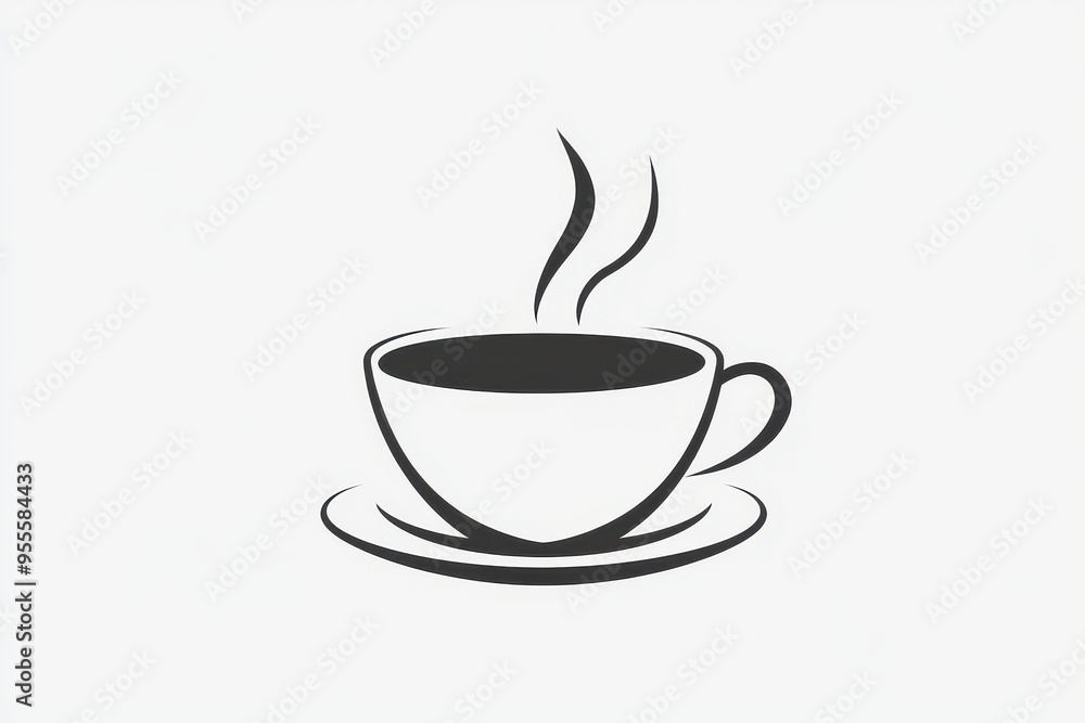 A steaming cup of coffee on a simple white background, inviting warmth and comfort in the morning A steaming cup of coffee on a simple white background, inviting warmth and comfort in the morning