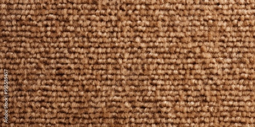 Brown close-up of monochrome carpet texture background from above. Texture tight weave carpet blank empty pattern with copy space for product 