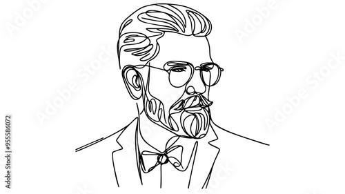 hipster single line art vector