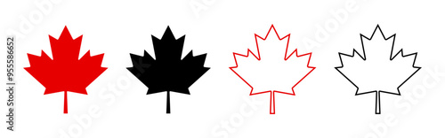 Maple leaf icon set