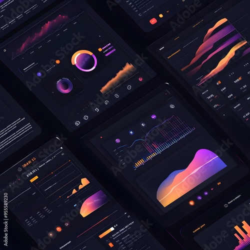 Minimalist Web Interface with Flat Icons and Soft Gradients Contemporary Digital Platform Design