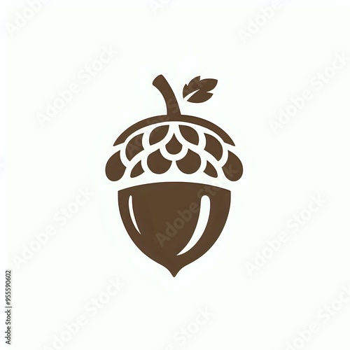 an acorn icon isolated on white