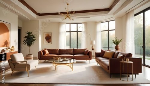 Photo interior modern design room 3d illustration