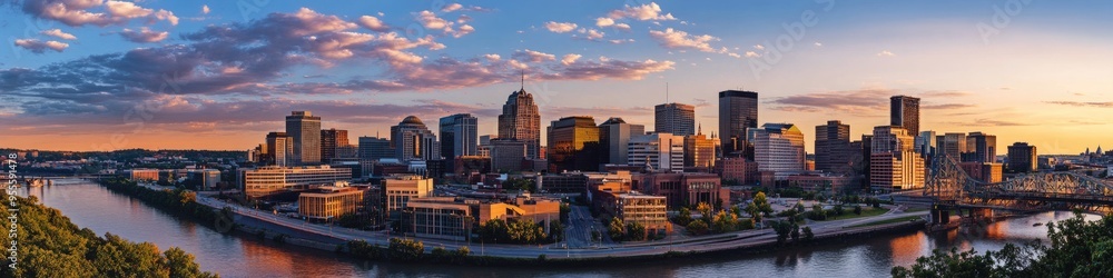 St. Paul Mn Skyline. City Landscape with Urban Architecture and Panoramic Skyline View St. Paul Mn Skyline. City Landscape with Urban Architecture and Panoramic Skyline View