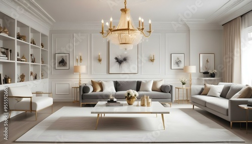 Photo interior modern design room 3d illustration