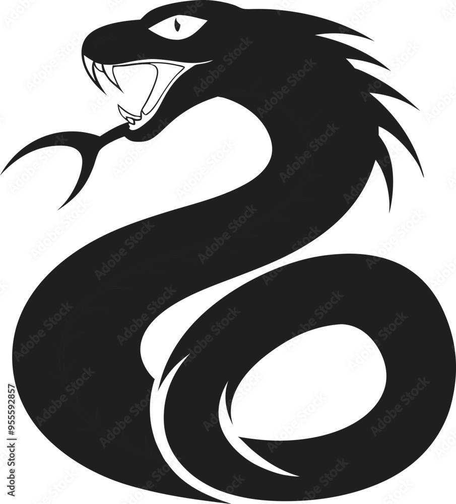 Black snake silhouette vector art illustration, snake silhouette, Black snake silhouette vector art illustration, snake silhouette,
