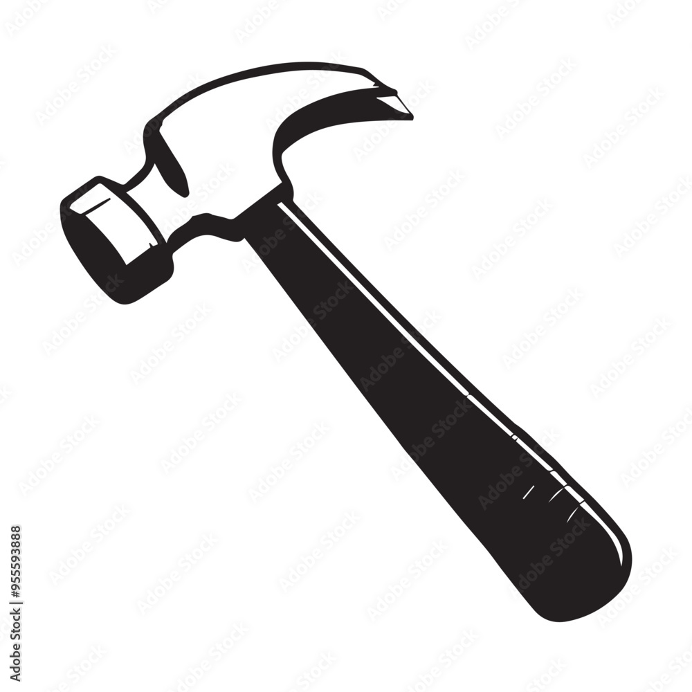 Hammer icon. Black silhouette. Side view. Vector simple flat graphic illustration. Hammer icon. Black silhouette. Side view. Vector simple flat graphic illustration.