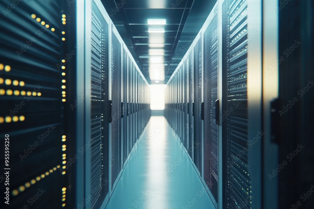 Modular Data Center: Rendering of Blade Server Rows in Advanced Computing Infrastructure Modular Data Center: Rendering of Blade Server Rows in Advanced Computing Infrastructure