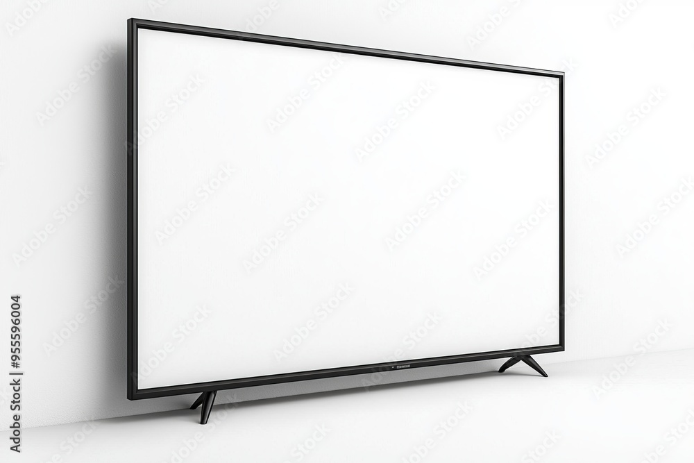 TV screen mockup on isolated background created with Generative AI TV screen mockup on isolated background created with Generative AI