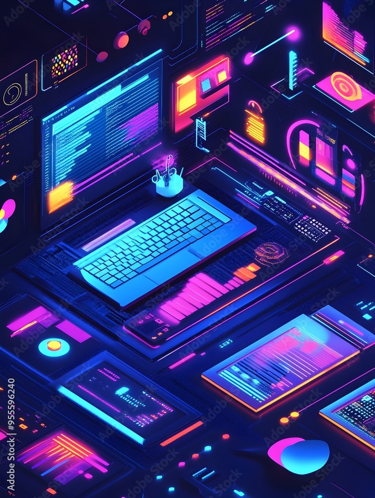 Vibrant Animated SVG Icons Unfolding in a Digital Workspace Exploring Dynamic Web Interactivity Vibrant Animated SVG Icons Unfolding in a Digital Workspace Exploring Dynamic Web Interactivity