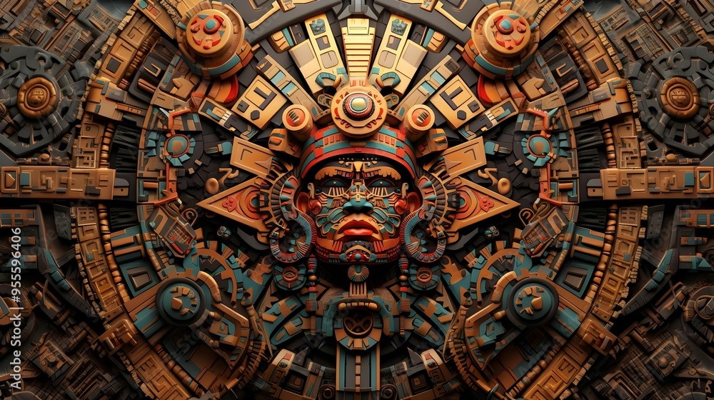 Obraz premium AZTEC CONCEPT ILLUSTRATION