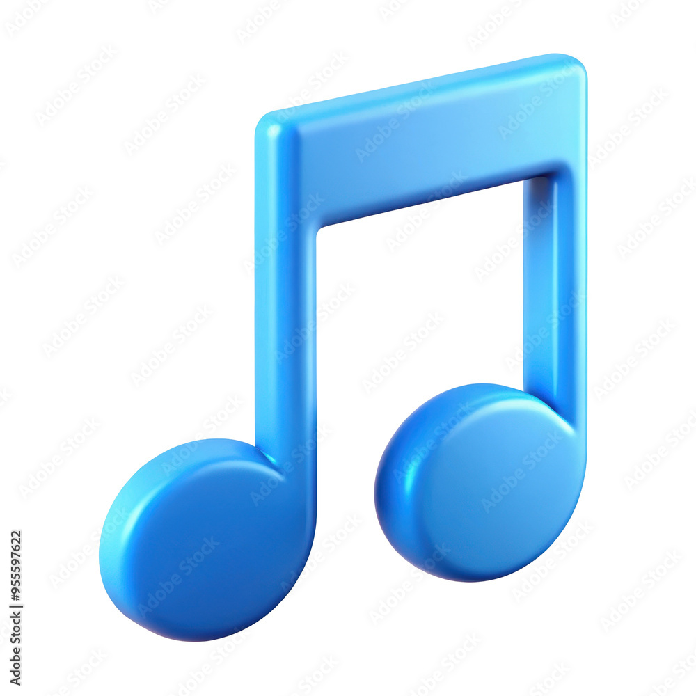 Blue 3D musical note icon illustration with a glossy finish, representing music, sound, and melody in a modern, digital style. Isolated on transparent background, png. Blue 3D musical note icon illustration with a glossy finish, representing music, sound, and melody in a modern, digital style. Isolated on transparent background, png.