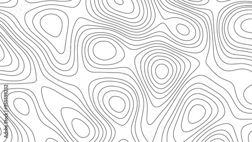 Black on white contours topography stylized height of the lines. The concept of a conditional geography scheme and the terrain path, Modern design with White background with topographic wavy pattern