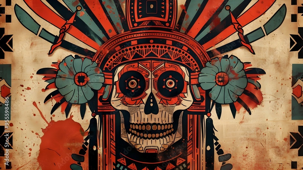 Fototapeta premium AZTEC CONCEPT ILLUSTRATION