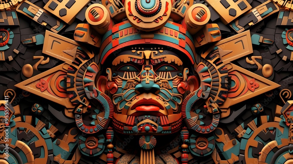 Obraz premium AZTEC CONCEPT ILLUSTRATION