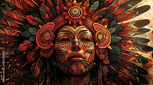 Wallpaper Mural AZTEC CONCEPT ILLUSTRATION Torontodigital.ca