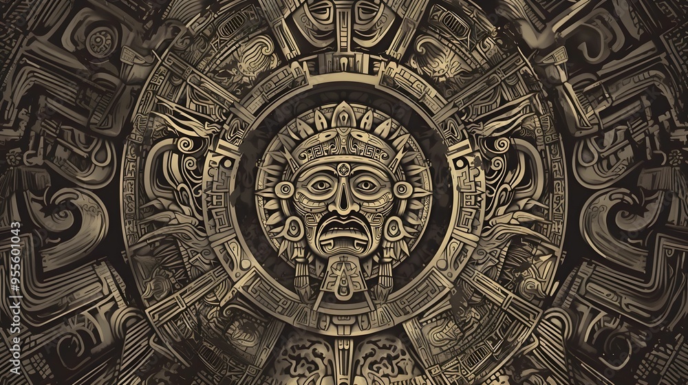 Obraz premium AZTEC CONCEPT ILLUSTRATION