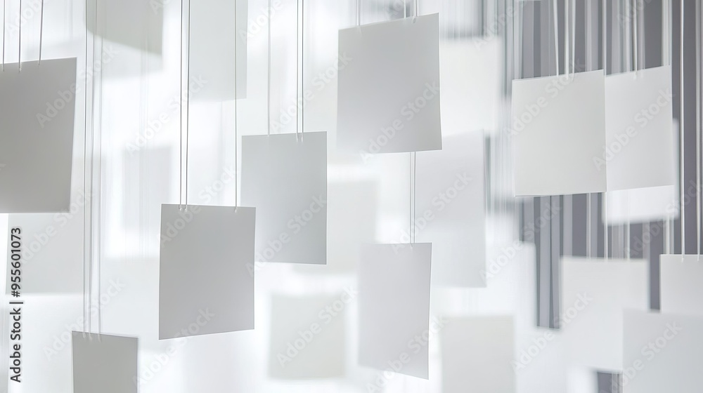 hanged white printing paper hanged white printing paper