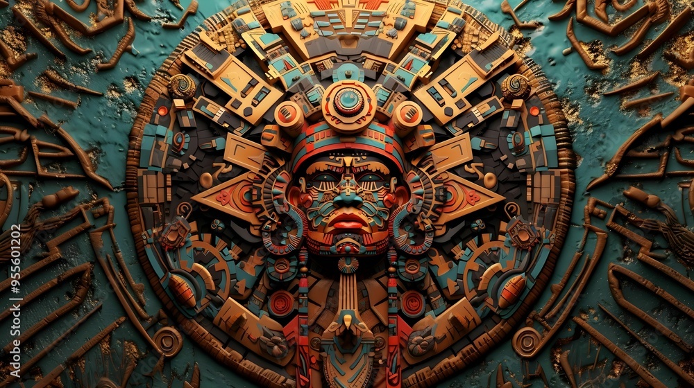 Obraz premium AZTEC CONCEPT ILLUSTRATION
