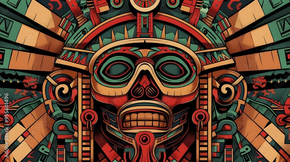 Obraz premium AZTEC CONCEPT ILLUSTRATION
