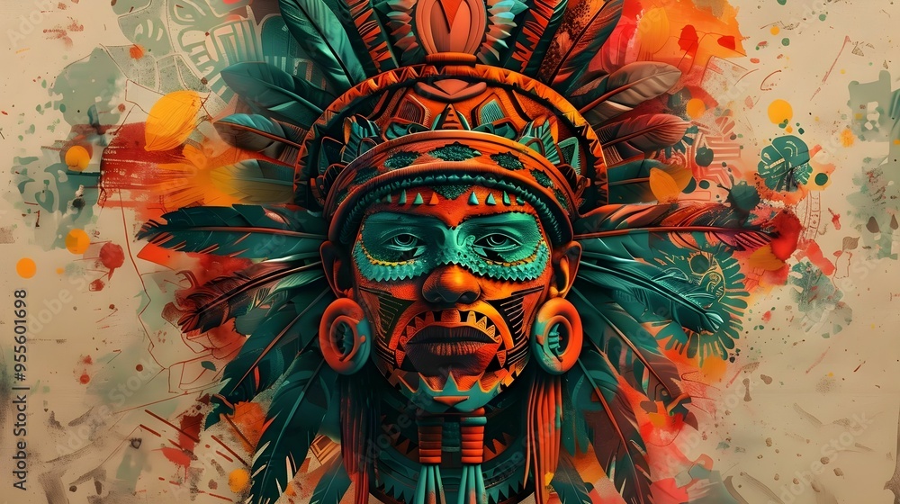 Obraz premium AZTEC CONCEPT ILLUSTRATION