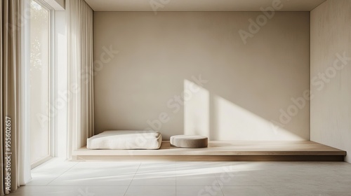 Minimalist Light and Shadow: Neutral Tone Interior Design Free Wallpapers photo