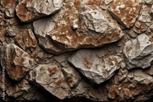 Brown heavy rock, high resolution stock photo, isolated on a pure white background, casting a soft shadow beneath, highly detailed texture, emphasizes ruggedness and mass, shot at eye level photo