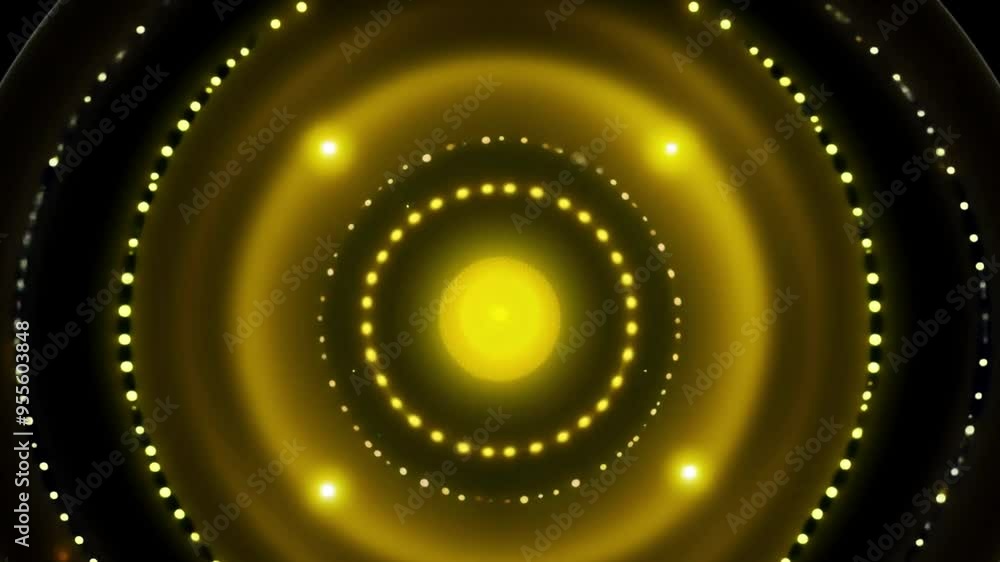 Abstract background of bright yellow glowing shiny dots of bokeh stars and circles of beautiful festive space. Video in high quality 4k, motion design Abstract background of bright yellow glowing shiny dots of bokeh stars and circles of beautiful festive space. Video in high quality 4k, motion design