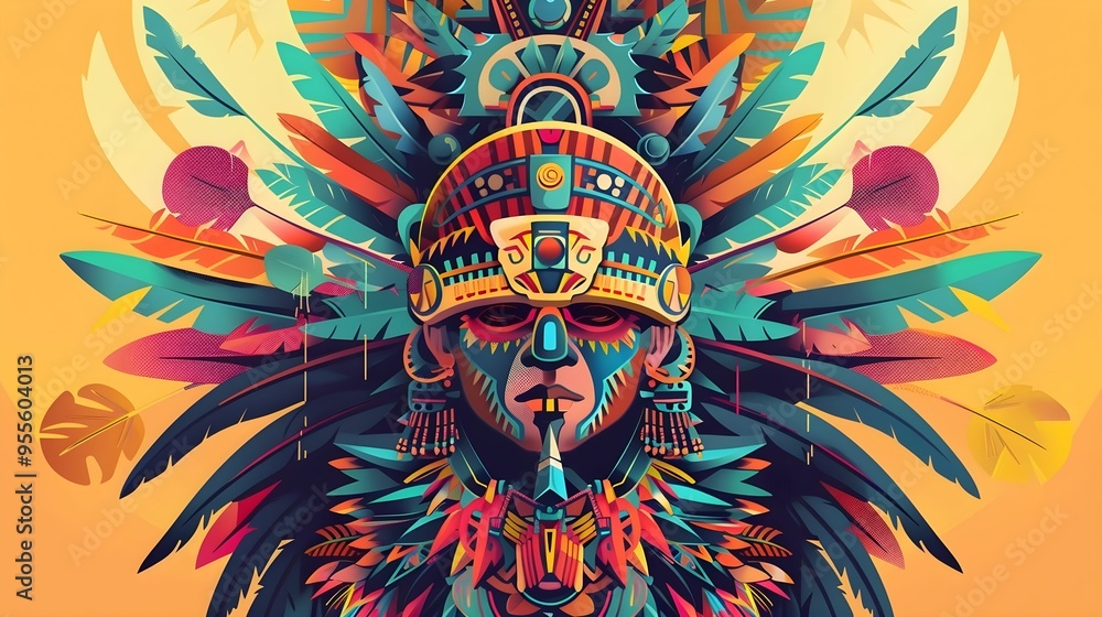 Fototapeta premium AZTEC CONCEPT ILLUSTRATION