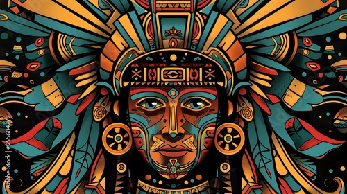 Wallpaper Mural AZTEC CONCEPT ILLUSTRATION Torontodigital.ca