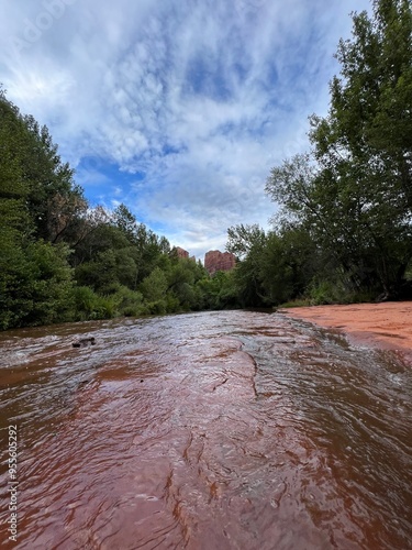 camino de agua en las montañas