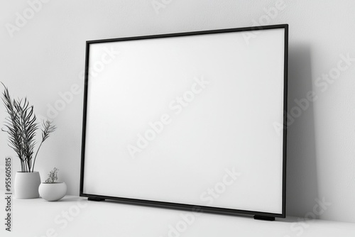 TV screen mockup on isolated background created with Generative AI