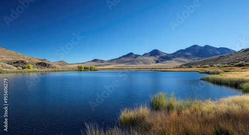 Winnemucca Nevada Lake: Serene Alpine Landscape with Clear Blue Sky