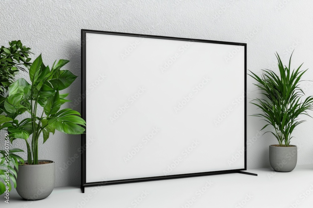 TV screen mockup on isolated background created with Generative AI TV screen mockup on isolated background created with Generative AI