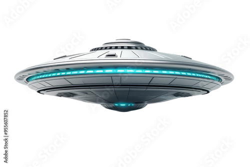 UFO, futuristic design, isolated on white background, high quality stock image, soft shadows, matte finish, ultra clear, digital render