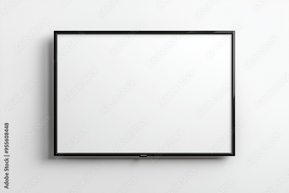 TV screen mockup on isolated background created with Generative AI TV screen mockup on isolated background created with Generative AI