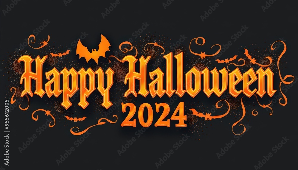 Obraz premium Happy Halloween 2024 Greeting Card