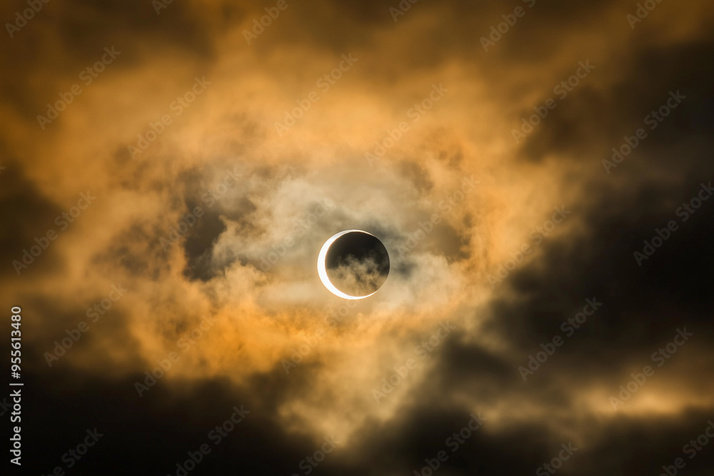 Obraz premium Solar eclipse with glowing corona