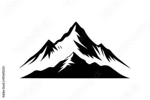 Mountain silhouette vector illustration, Mountain silhouette vector, Mountain silhouette PNG photo