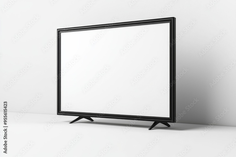 TV screen mockup on isolated background created with Generative AI TV screen mockup on isolated background created with Generative AI
